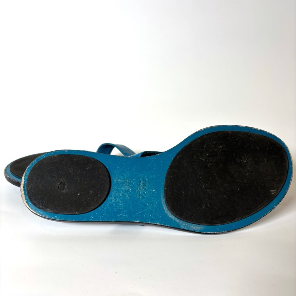 Gucci Blue Patent Leather GG Logo Sandals – Made in Italy size 36.5 - Picture 7 of 7